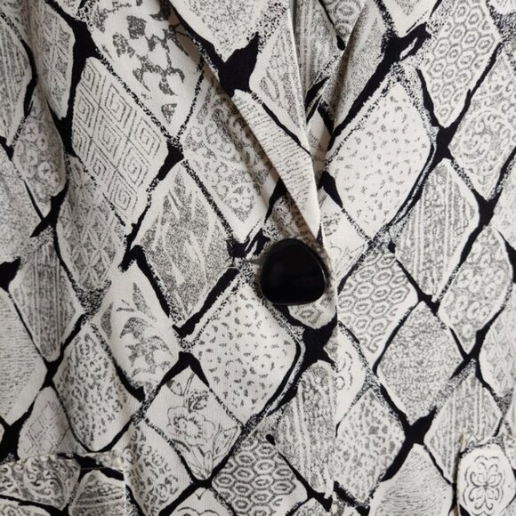 SOLD Vintage "Les Modes Jolibel" White Diamond 1 Button Blazer Plus Size 14 - Picture 3 of 13